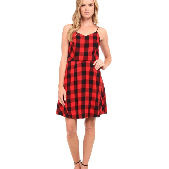 NWT Kensie Red Buffalo Check Dress - Picture 2 of 7
